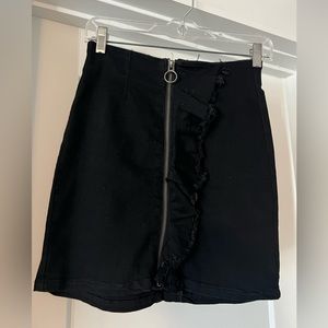 Black zip up skirt